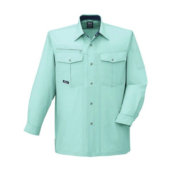 夏 長袖シャツ グリーン色 LLサイズ WA10669-7-LL 1点