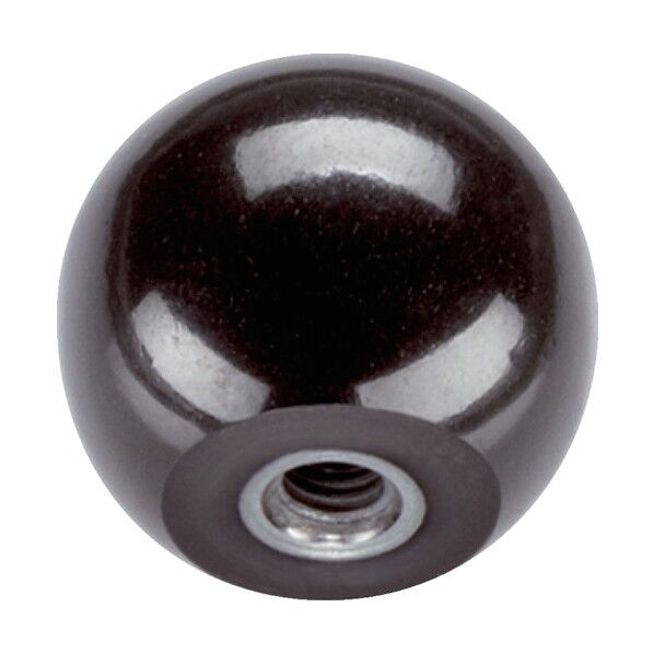 ボールノブ DIN 319 メネジ付ブッシュ入 形状E 黒 24560.014 1点