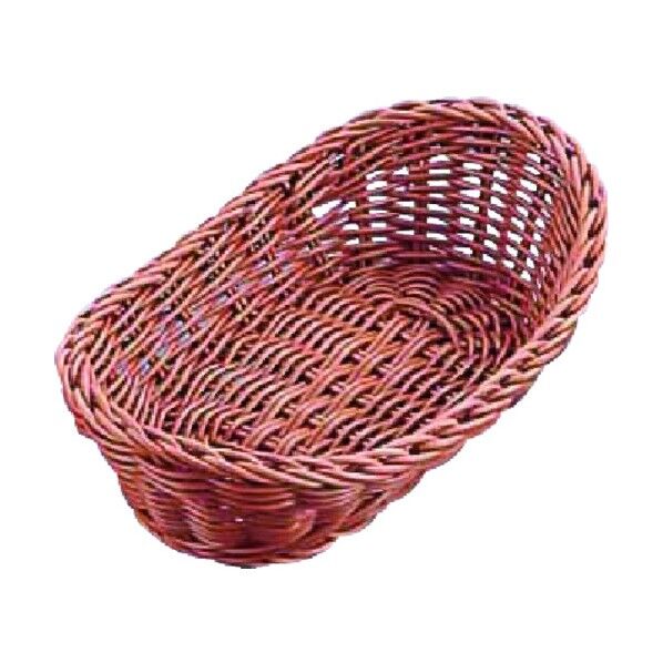 樹脂バスケット 舟型 26cm ナチュラル(茶) 茶 26cm WBS2102 1個
