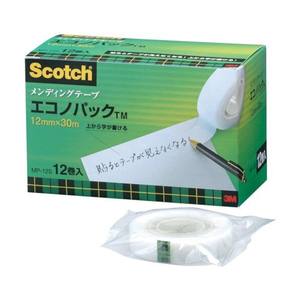 スコッチ メンディングテープエコノパック 12mm×30m 巻芯径25mm 便利グッズ(文具・OA機器) MP-12S 12巻