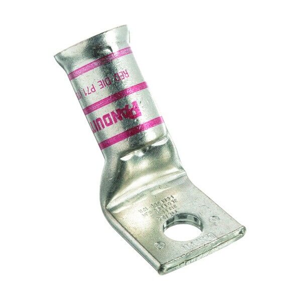 銅製圧縮端子 1穴 漏斗状電線挿入口 電線サイズ AWG8 取付穴サイズ 51mm バレル角度 45度 LCAF8-10H-L 50個