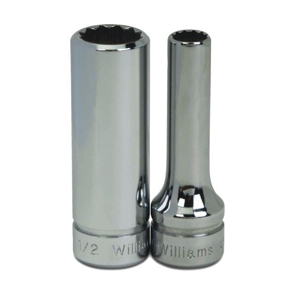 12角3/8ドライブ ディープソケット対辺寸法7/16インチハイポリッシュクロームフィニッシュ JHWBD-1214 1点