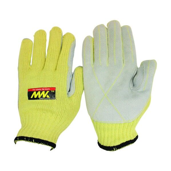 耐切創手袋 7G 牛革貼り