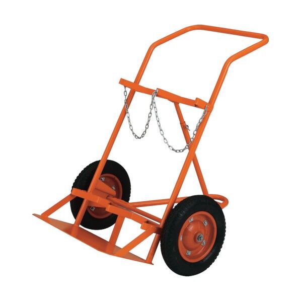 ボンベ台車三輪小回り型酸素・アセチレンボンベ二本積用