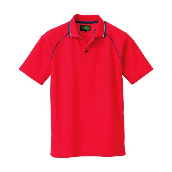 制電半袖ポロシャツ(男女兼用)AZ50005-009レッド4L 009レッド 4L 50005 1