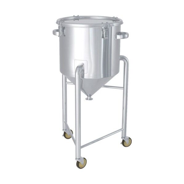 ステンレスタンクホッパー型クリップ式密閉容器脚付