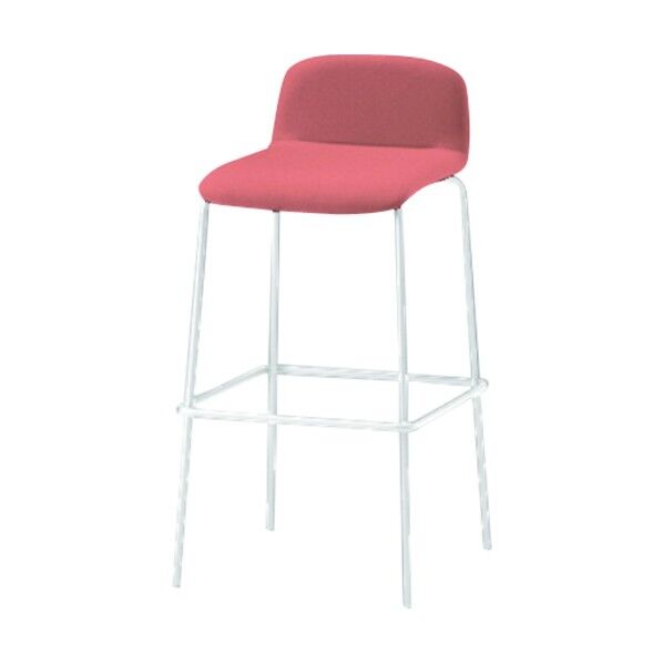 ノットワークハイチェア張りぐるみ 脚ホワイト・布地コーラルピンク KLL-133C1-W9M6 1点