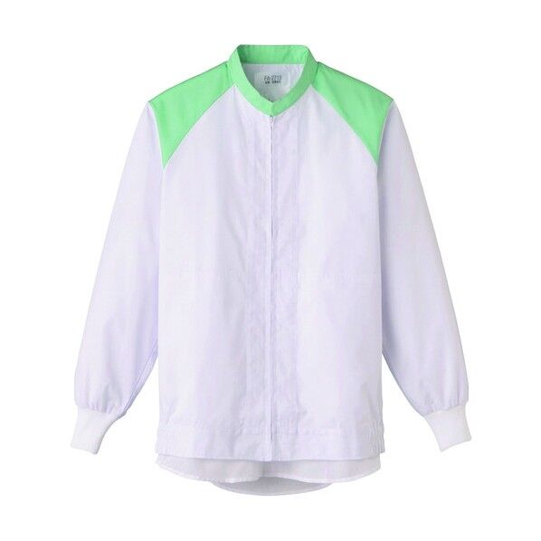 長袖ジャンバー 白Xグリーン FA-2713-LL 1点