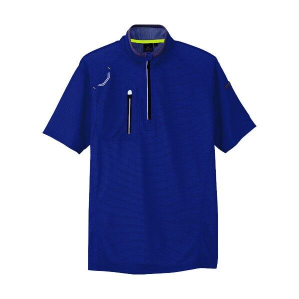 半袖ハーフZIPシャツ(男女兼用) 008ネイビー LL 10607 1