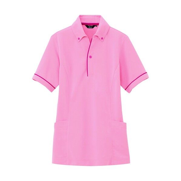 サイドポケット半袖ポロシャツ（男女兼用） 160ピンク L 7668 1