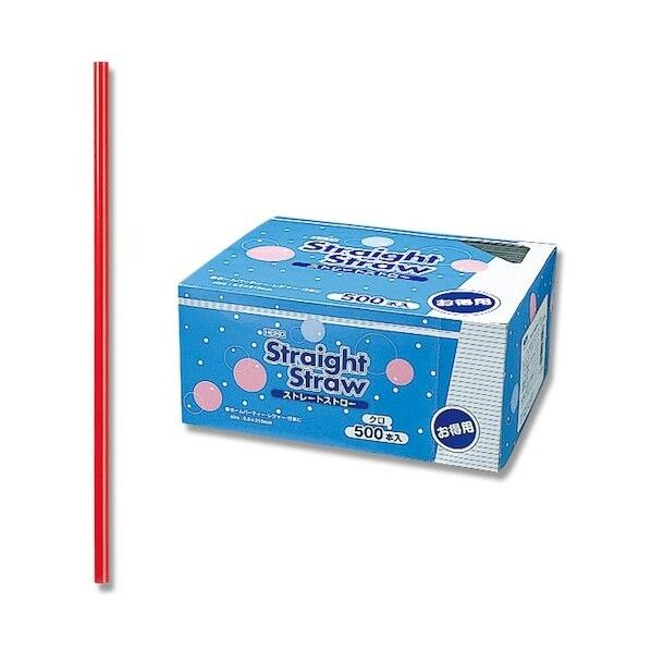 ストレートストロー 赤 004712841 500本