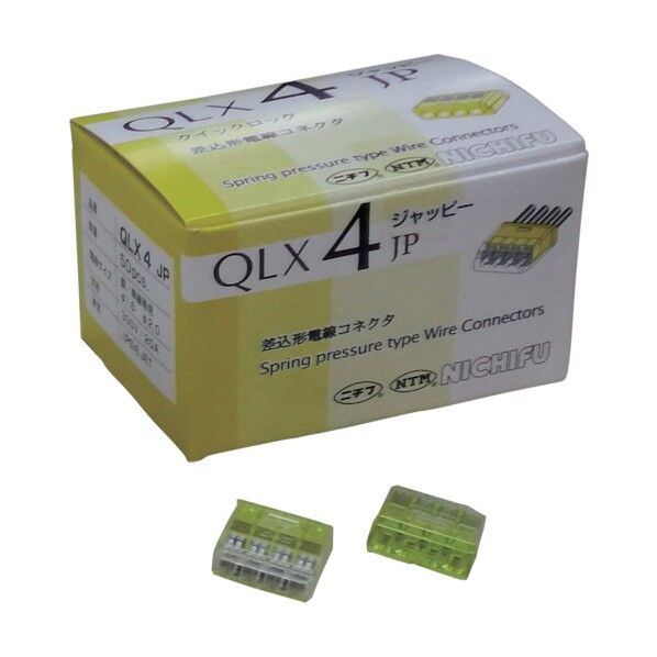 JAPPY 差込形電線コネクタ クイックロック 極数4 QLX-4-JP-YCL 50個