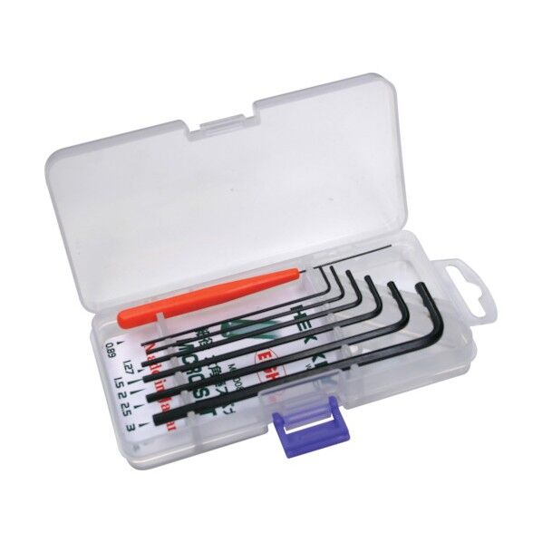 六角棒スパナセミロング細径７本セット０．８９～４ｍｍ