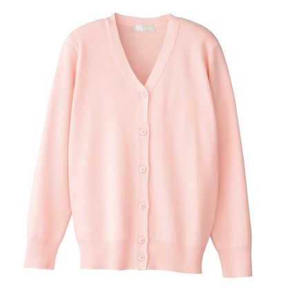 抗ピル長袖カーディガン 160ピンク S 861381 1