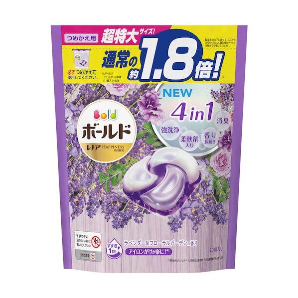 P&Gジャパン ボールド ジェルボール4D ラベンダー&フローラルガーデン 詰替え 超特大 20個 1点