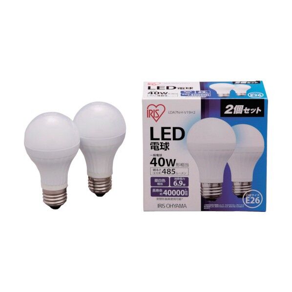 LED電球2個セット昼白色485lm LDA7N-H-V19-2P 2個