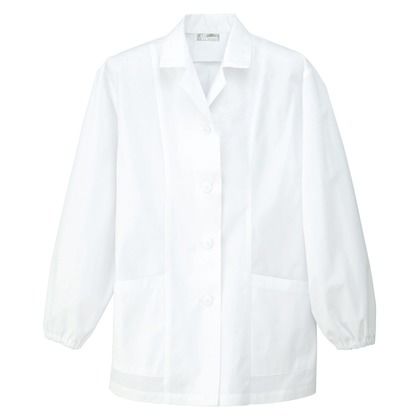 レディース衿付調理着 101ピュアホワイト S HH335 1