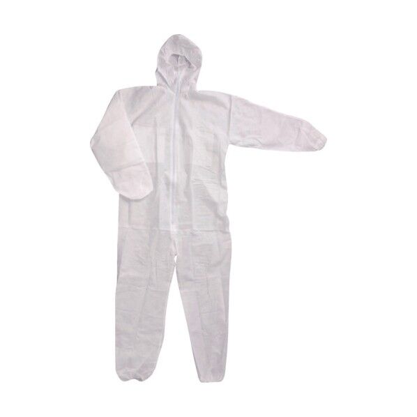 不織布つなぎ服 SMS 撥水透湿タイプ ホワイト 3L #7016 1点