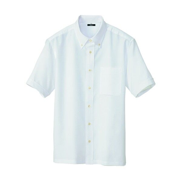 半袖ボタンダウンシャツ（男女兼用） 001ホワイト L 8054 1