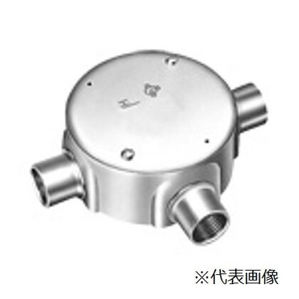 ねじ付付属品(丸型露出ボックス3方出)厚鋼電線管用