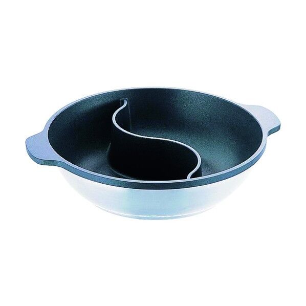 ホクア 電磁 味メグリ2槽式(ノンステック加工) 24cm QYS2701 1個