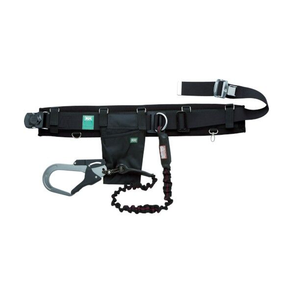 KH 補助帯付安全帯 じゃばら式 タフアルミ 自在環 アロッキー 黒/緋 HJAWKLK 1点