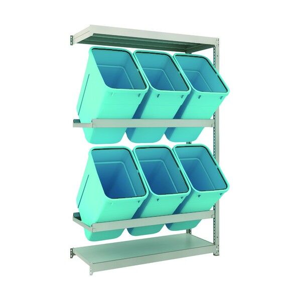 ゴミ箱ラック M1.5型 H1800XW1160XD445 2段 RBK-70 6個付 連結