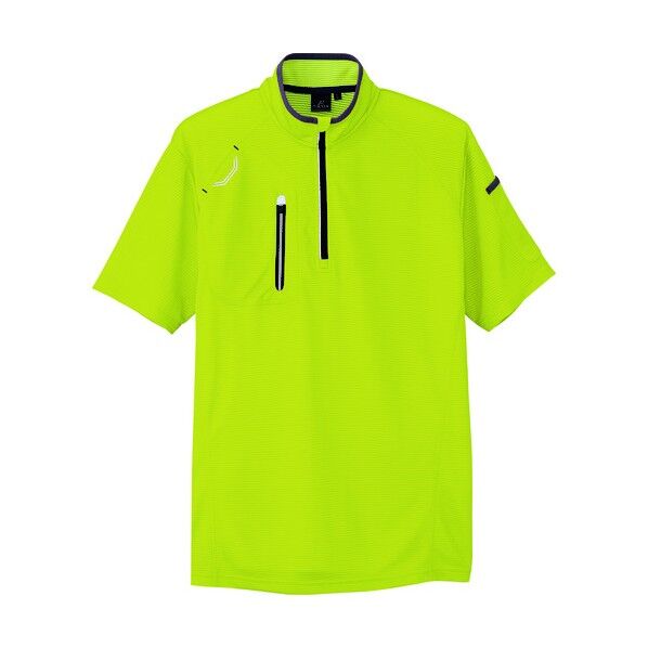 半袖ハーフZIPシャツ(男女兼用) 016ライム 3L 10607 1