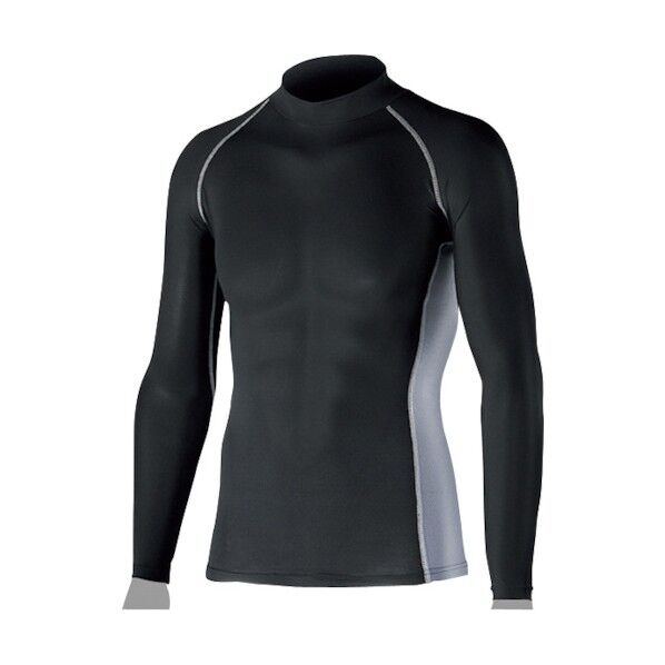 BT冷感 消臭長袖ハイネックシャツBK 375307 1点