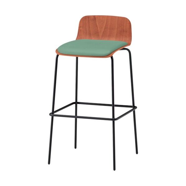 ノットワークハイチェア座パッド付 背座ラスティックビーチM・脚サテンブラック・ウレタンレザーライトグレイッシュグリーン KLL-123DK-TTE4 1点