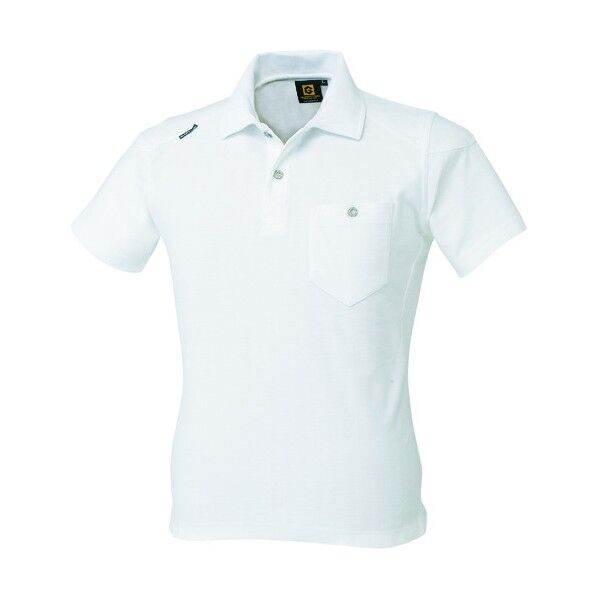 ヘリンボーン半袖ポロ ホワイト Mサイズ G-9137-0-M 1点