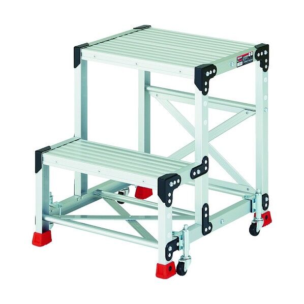 作業用踏台(高強度タイプ・手すり・スプリングキャスター付タイプ)