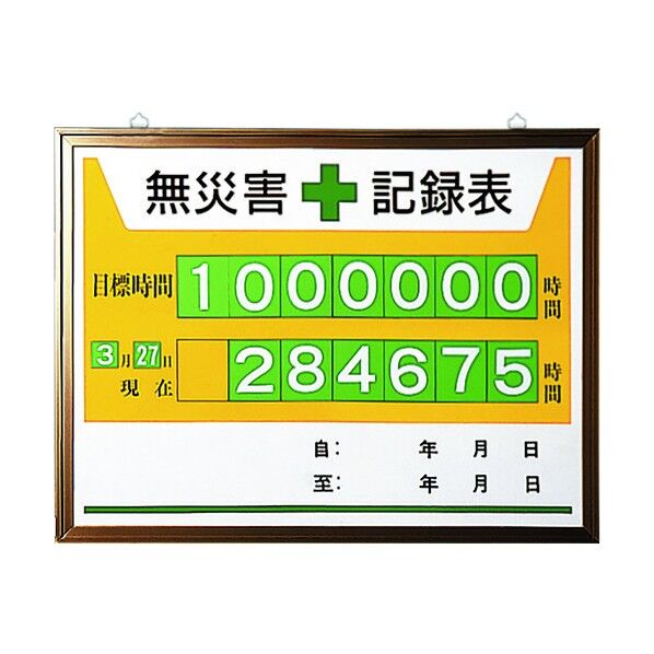 ユニット 無災害記録表 867-15A 1個