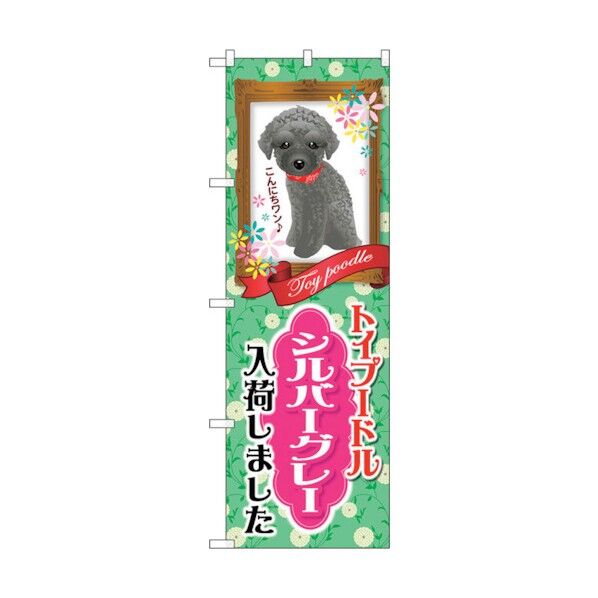 のぼり旗 トイプードル シルバーグレー No.GNB-2459 W600×H1800 6300013107 1点