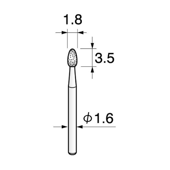電着ダイヤモンドポイント 1.6軸DEダイヤ
