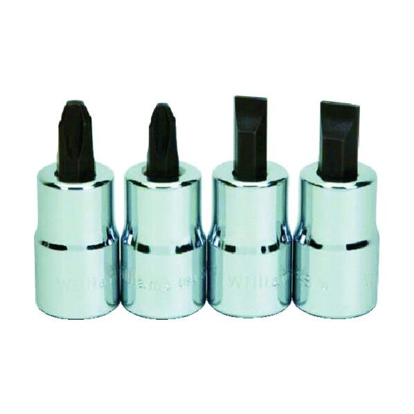 WILLIAMS1/2ドライブスクリュードライバービットソケットセット4個 JHWWSSSP4RC 1423 1