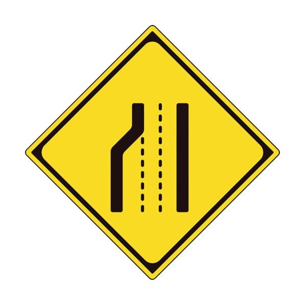 警戒標識(211)車線数減少