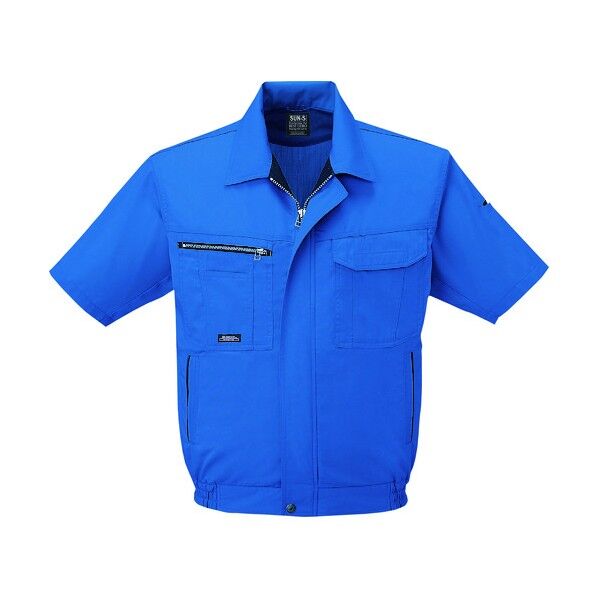 夏 半袖ブルゾン ブルー色 Sサイズ WA10550-4-S 1点