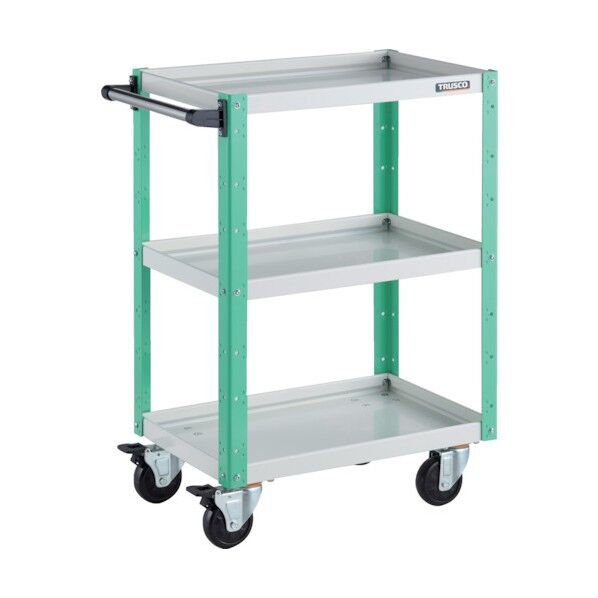 イーグルワゴン 600X400XH880 4輪自在 ホワイト/ヤンググリーン EGW-963J-WYG 1点