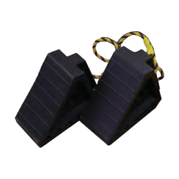 タイヤストッパー黒 (大) ゴム製 紐付 1117010112 2組