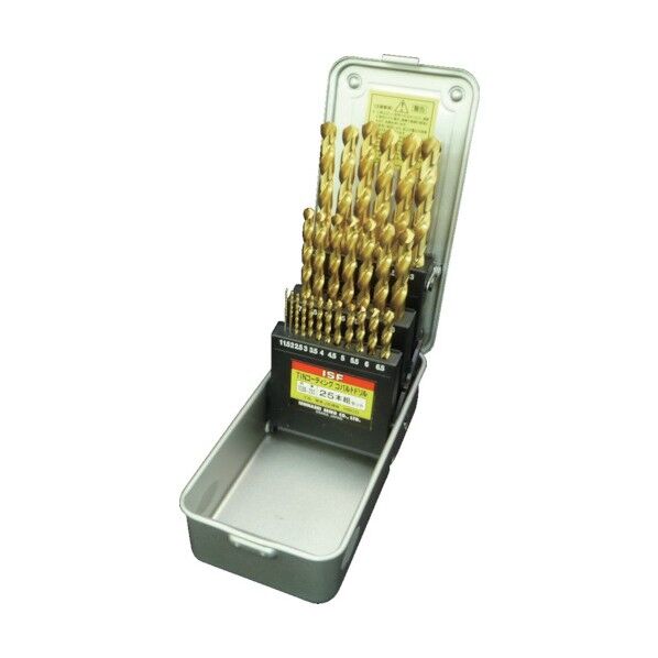 IS TINコーティング コバルト正宗ドリル 25本組セット(スチールケース入) TCOD-25S 25本