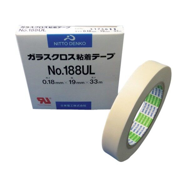 日東 ガラスクロス粘着テープNO.188UL19mmX33m 132 x 132 x 21 mm 188UL-19