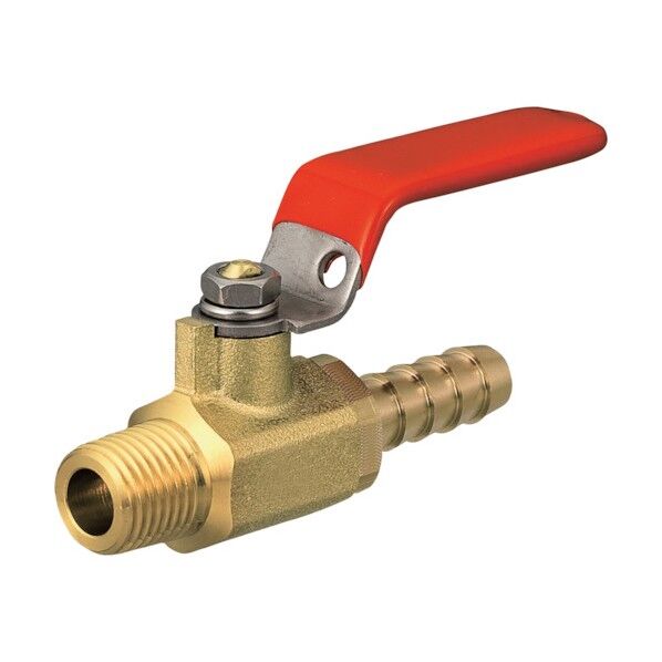 ミニチュアボールバルブ MR5型 (黄銅) Rねじ×ホースニップル