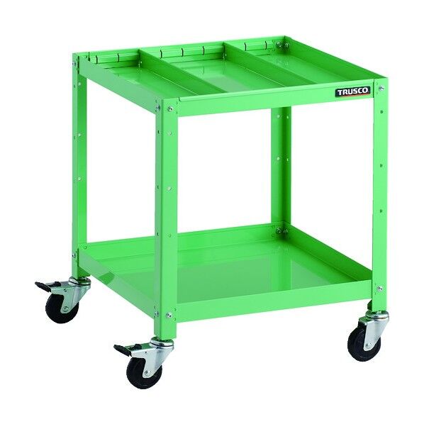 ラビットワゴン 500X500 仕切2段付 ゴム車輪 ヤンググリーン RBW-652S2 YG 1点