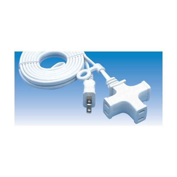 マルチタップ付延長コード3m白