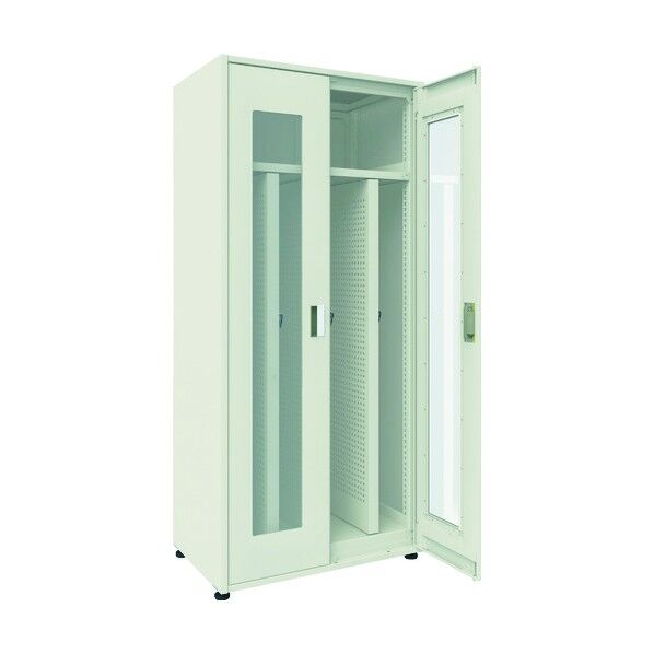 M3型中量ボルトレス棚 パネル・扉付 単体型両開き扉パンチングパネル付