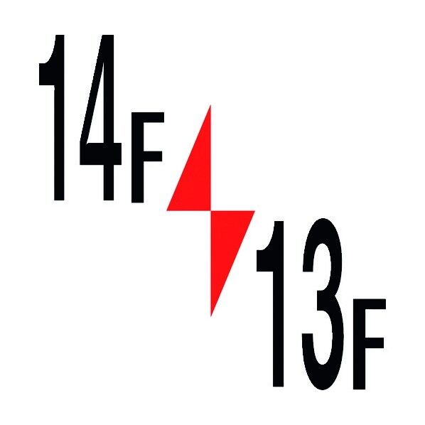 ロフト階数表示板450角 マグネット 14F/13F 6300003382 1点