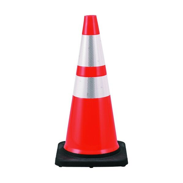 カラーコーン PVCコーン‐RH ベース:360mm角 高輝度反射タイプ 710mm 116303 1個