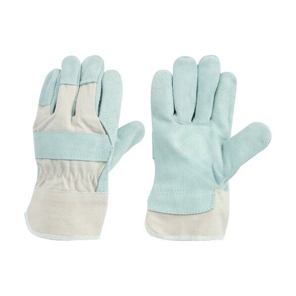 牛床革手袋 K-100 帆布革手 グレー 1双