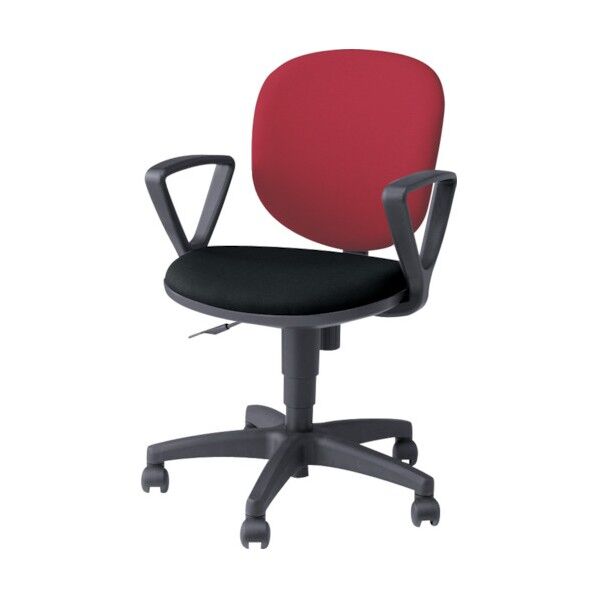 事務用チェア 背:ローズ/座:ブラック 固定肘付 SER511F-ROB 1点